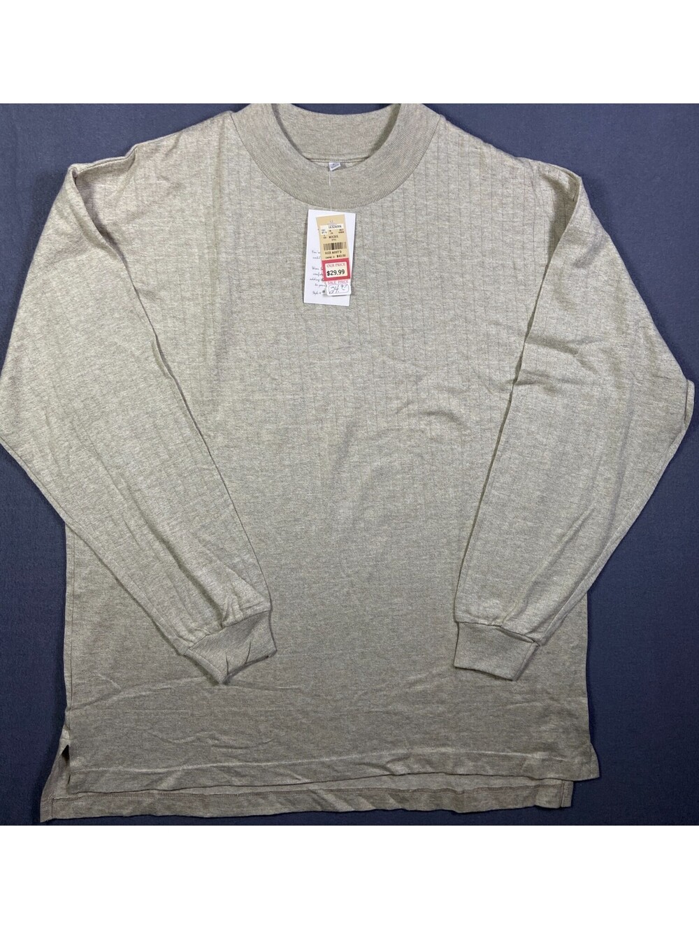 New Vintage Deadstock Sauce By Berne Polo Shirt Men's L LS Tan Striped Casual